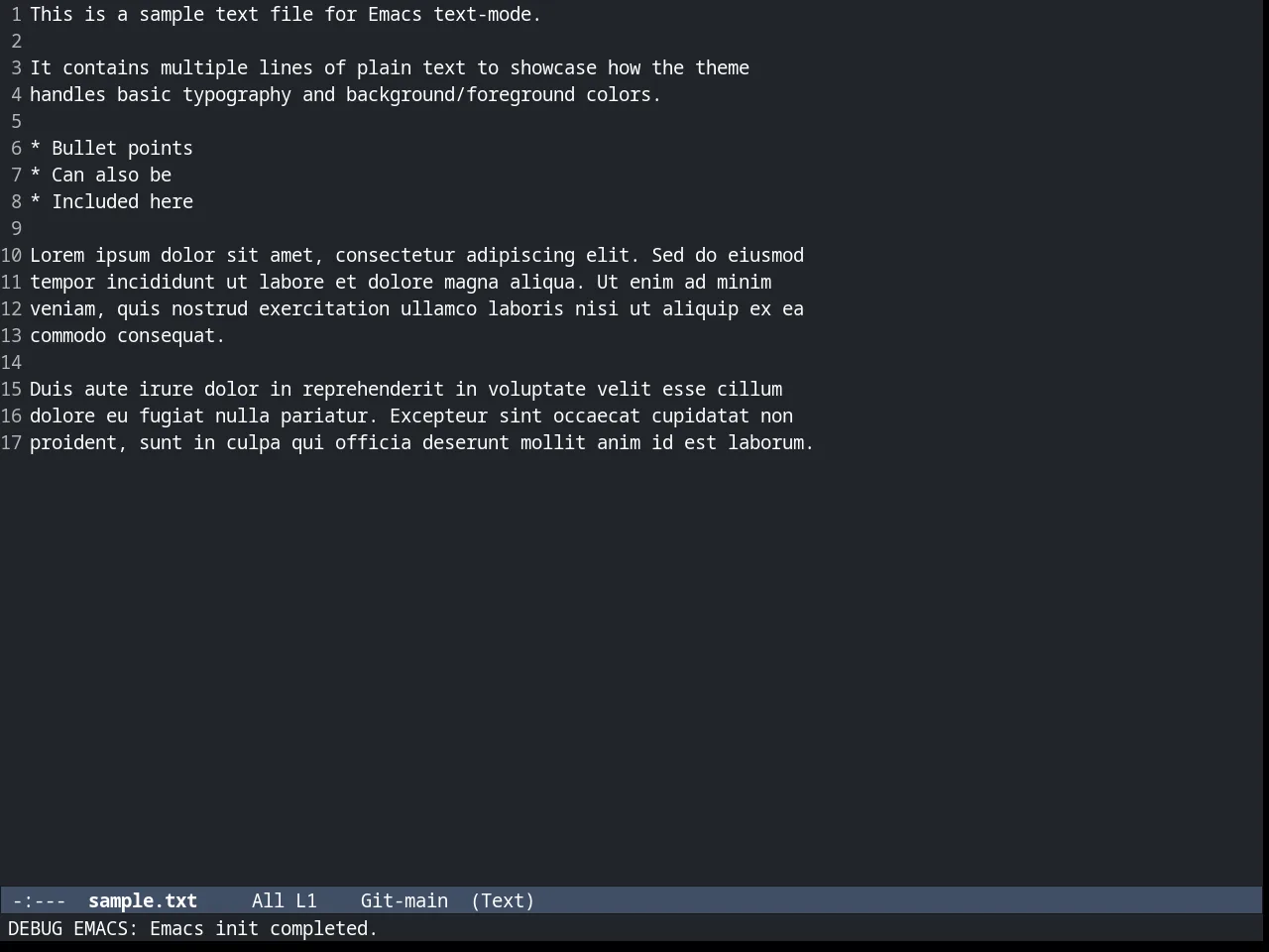 Arc Dark Theme in text-mode