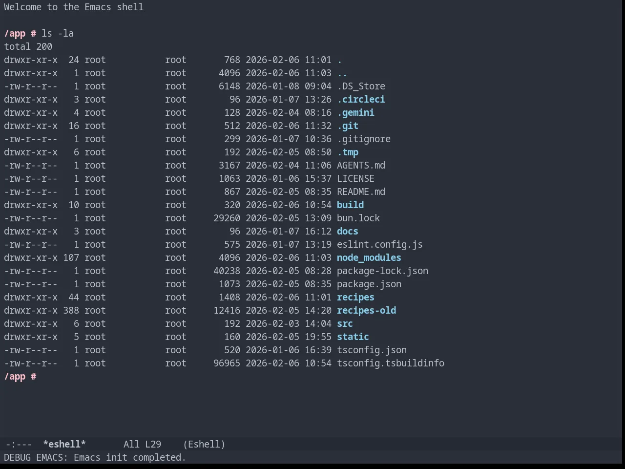 Arjen Grey Theme in eshell