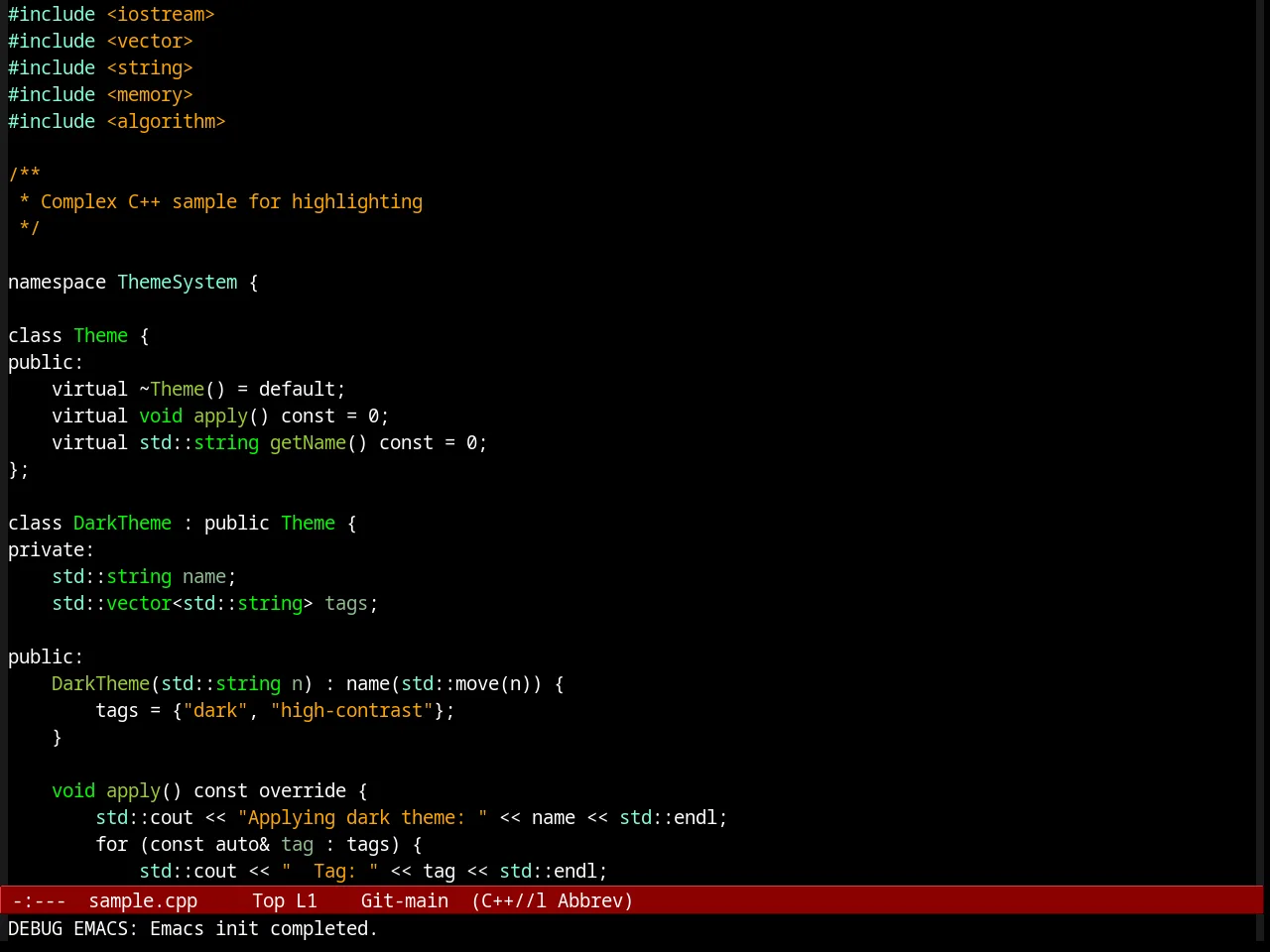 Arjen Theme in c++-mode