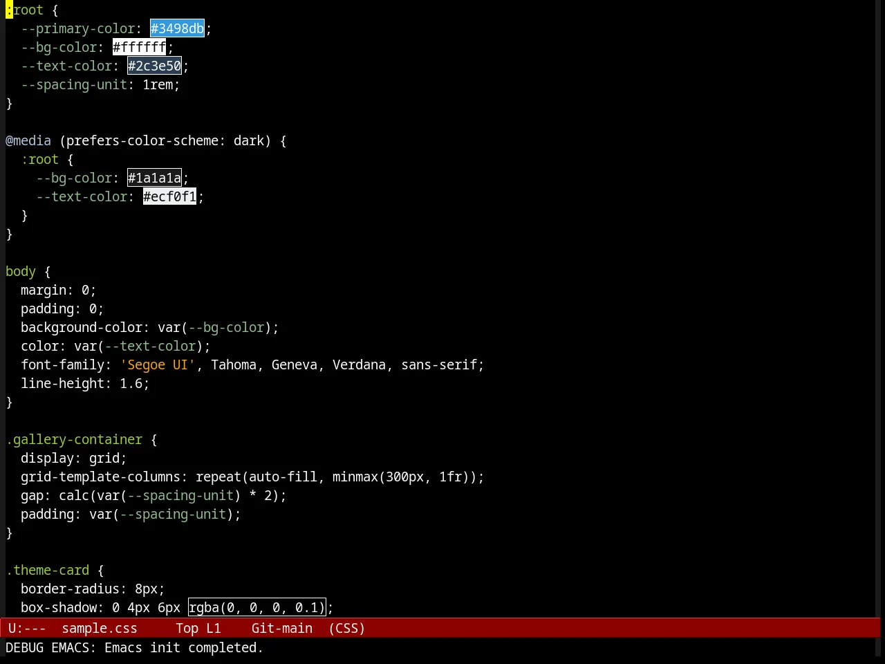 Arjen Theme in css-mode