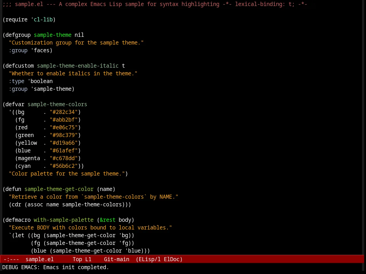Arjen Theme in emacs-lisp-mode
