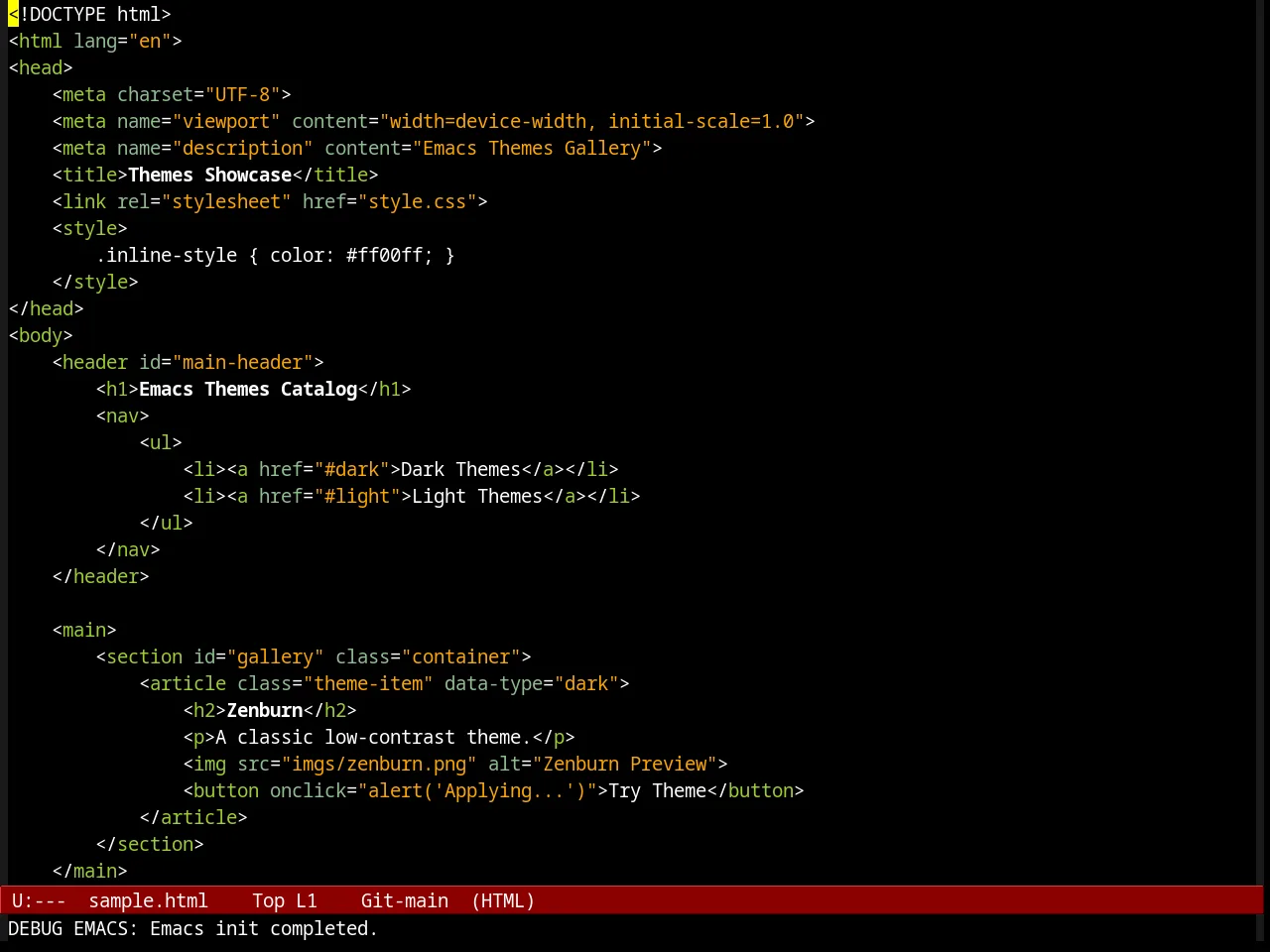 Arjen Theme in html-mode