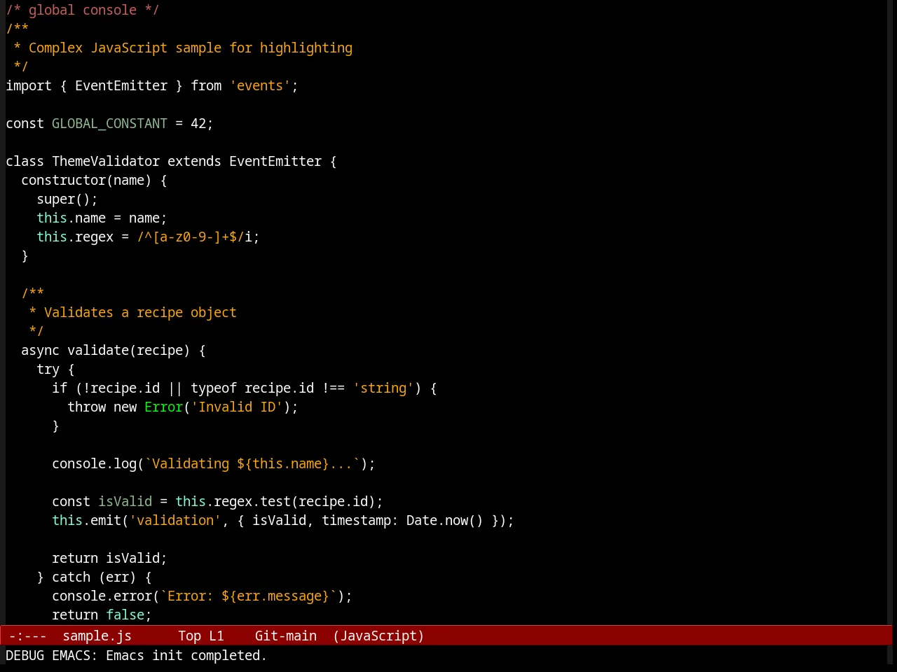 Arjen Theme in javascript-mode