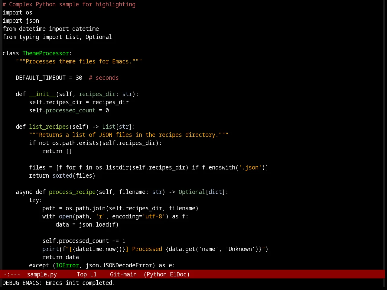 Arjen Theme in python-mode
