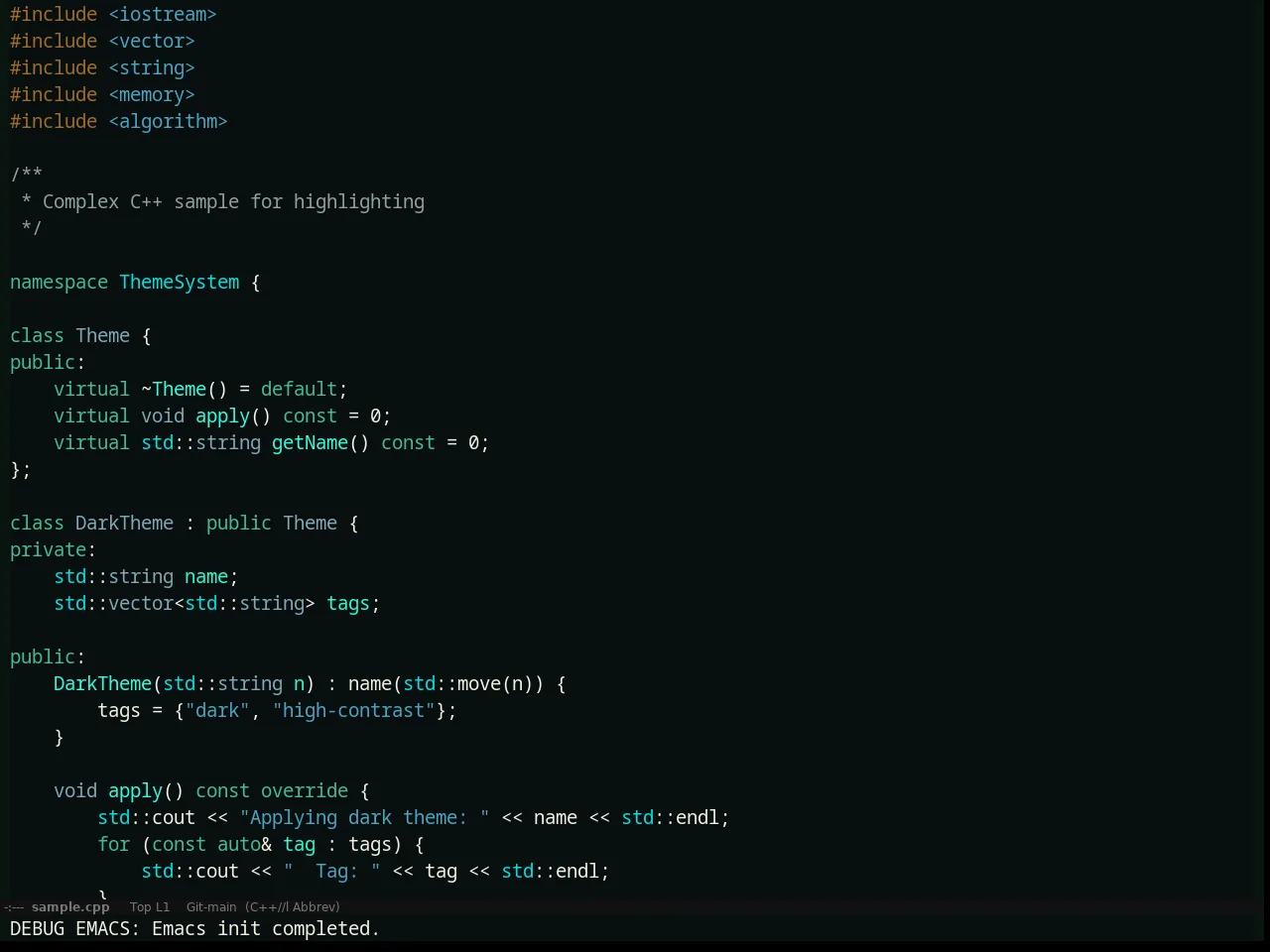 Assemblage Theme in c++-mode