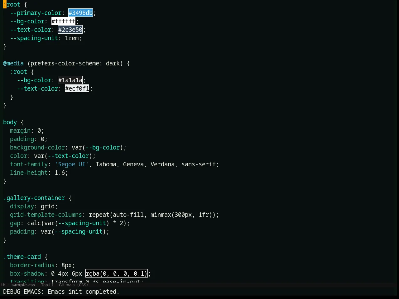 Assemblage Theme in css-mode
