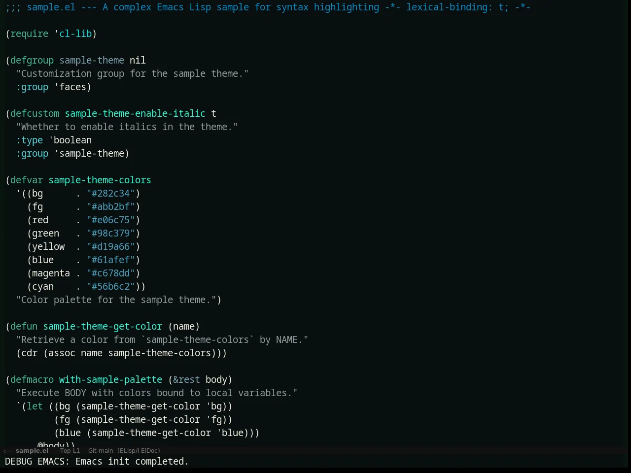 Assemblage Theme in emacs-lisp-mode