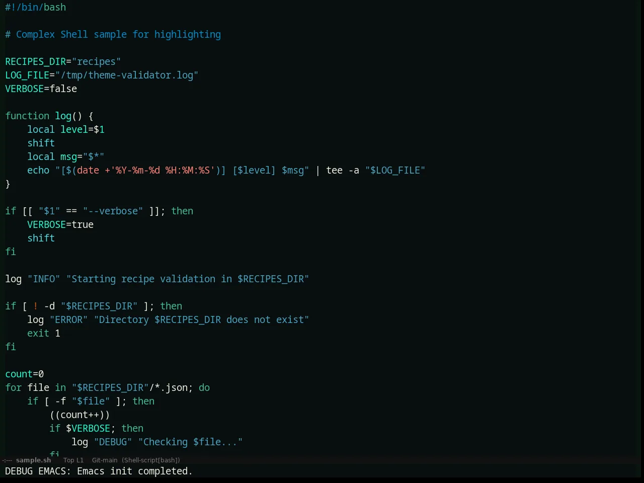 Assemblage Theme in sh-mode
