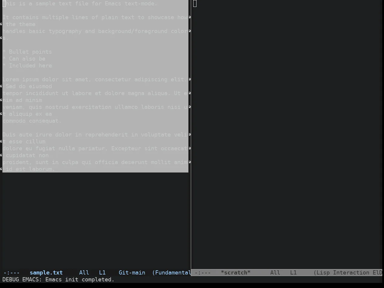Atom Dark Theme in fundamental-mode