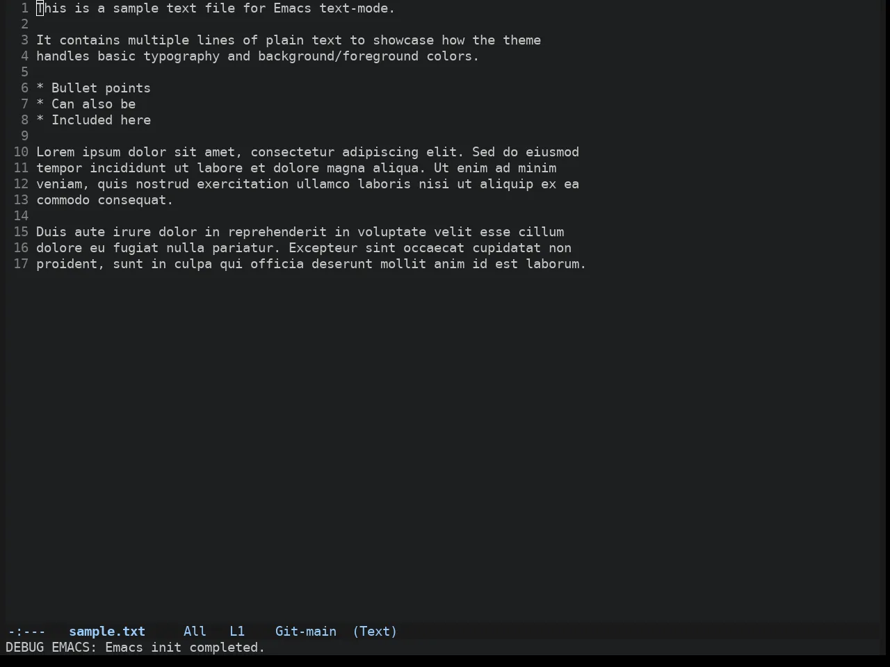Atom Dark Theme in text-mode
