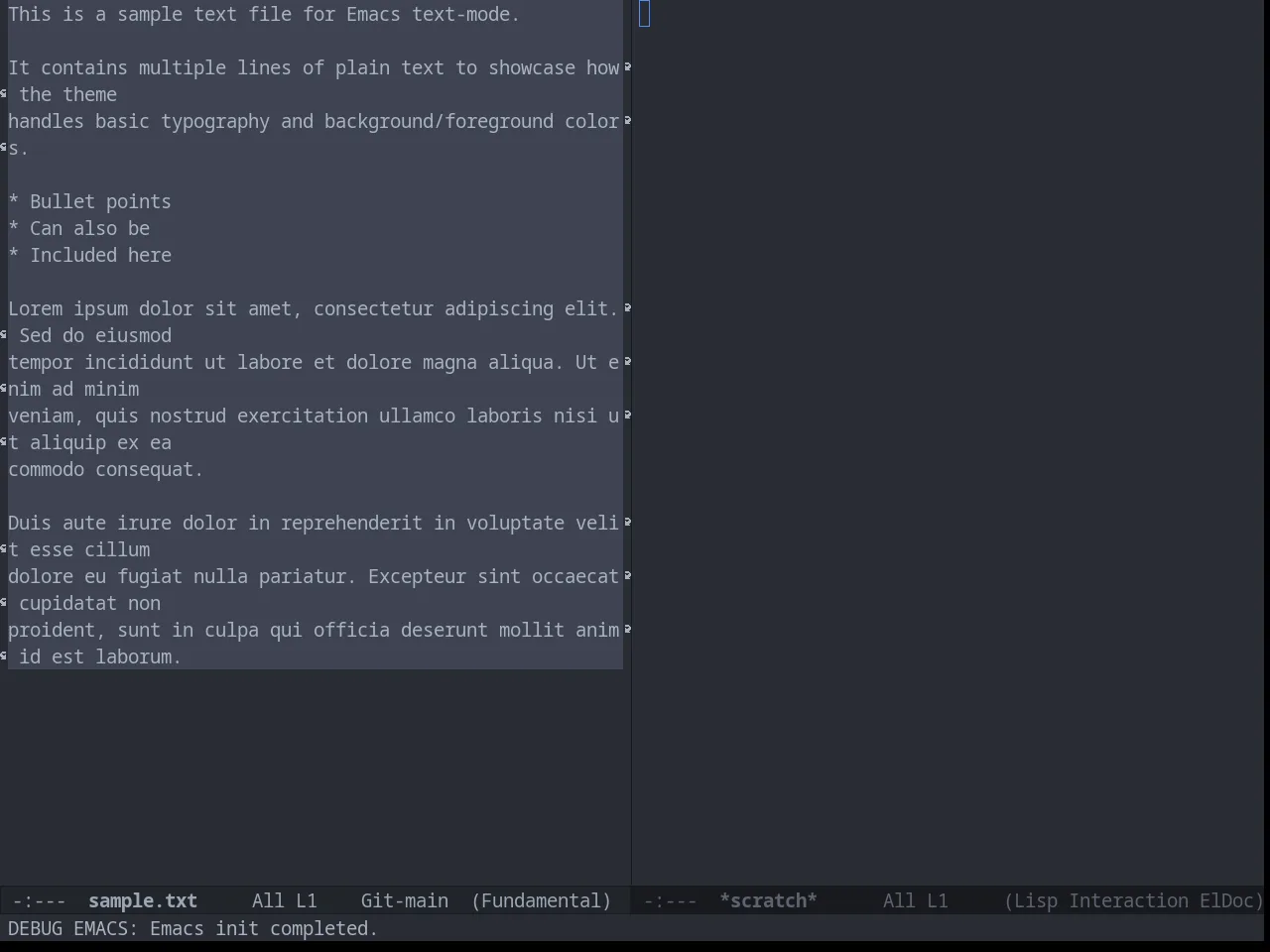 Atom One Dark Theme in fundamental-mode