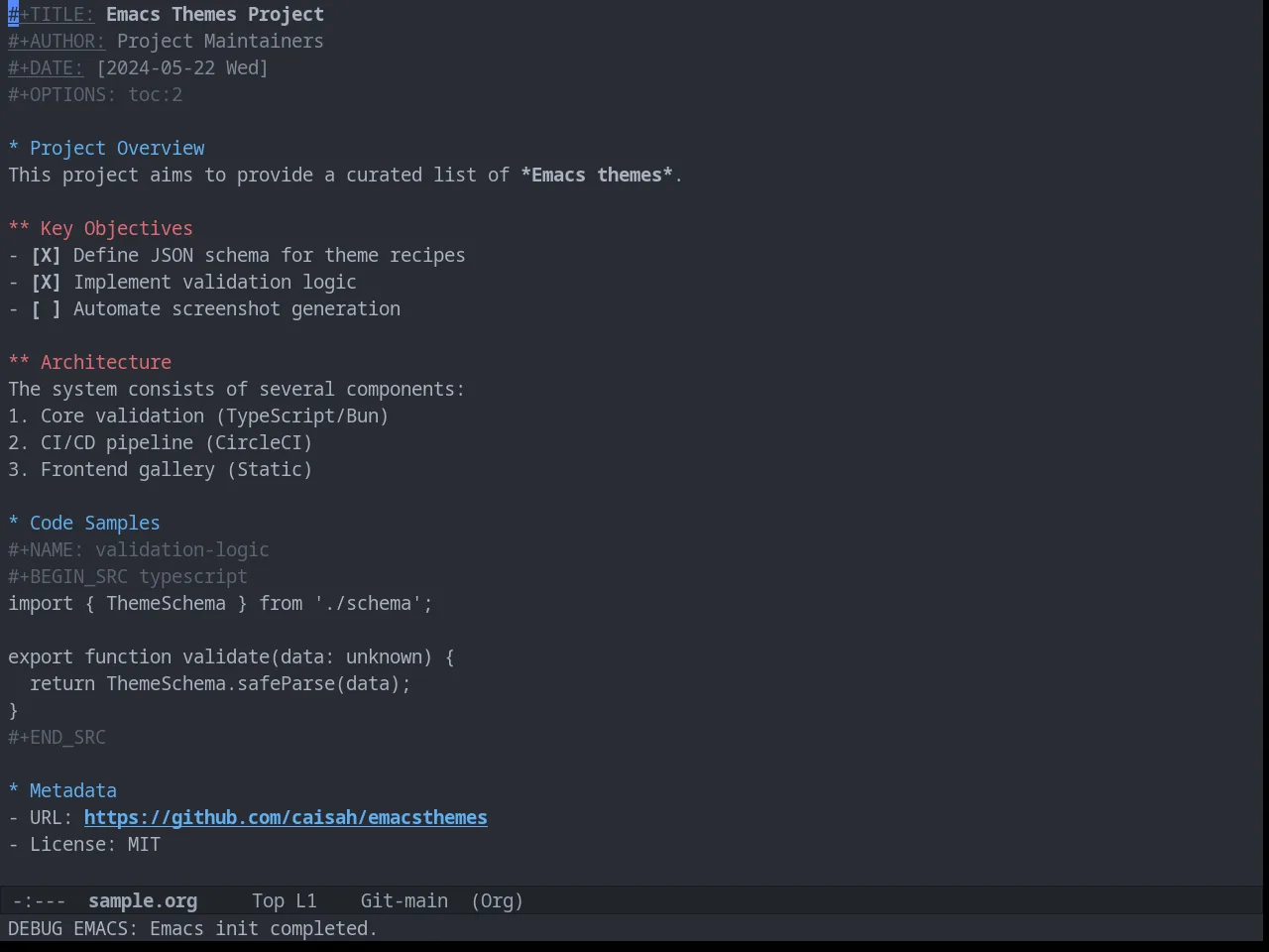 Atom One Dark Theme in org-mode