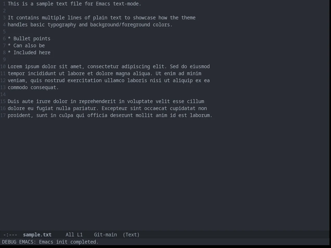Atom One Dark Theme in text-mode