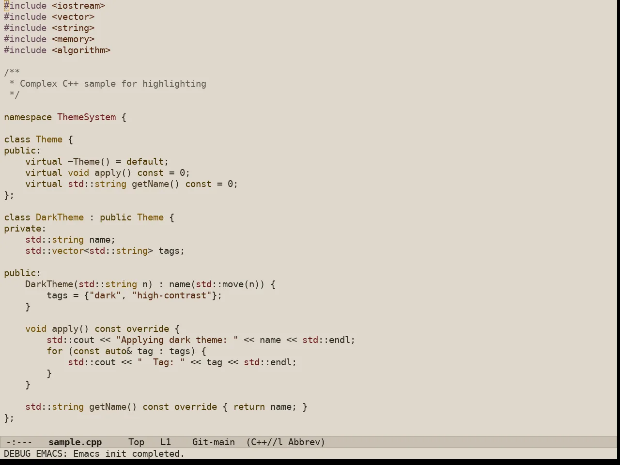 Au Aurum Day Theme in c++-mode