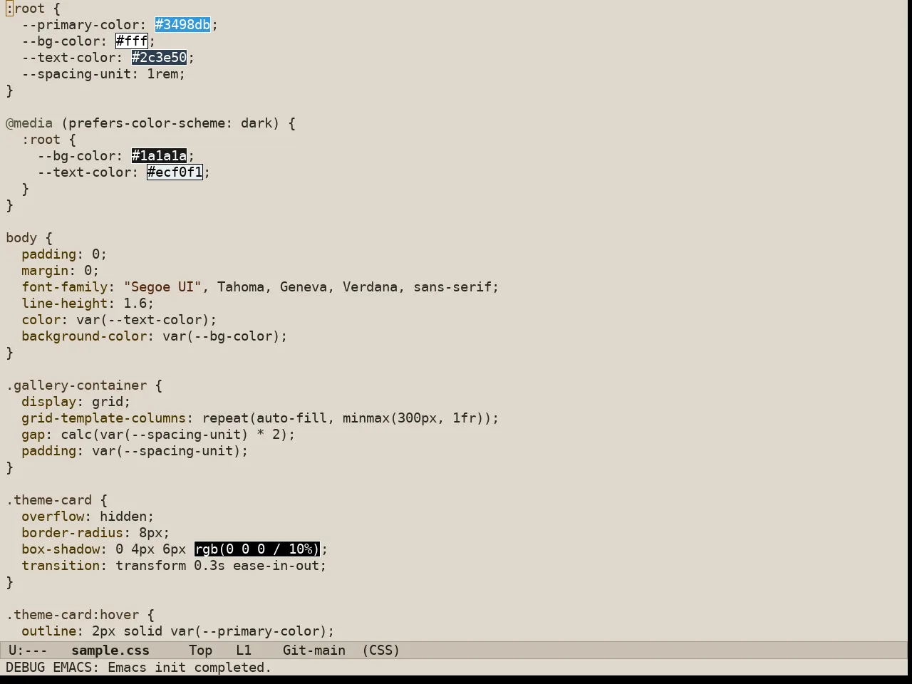 Au Aurum Day Theme in css-mode