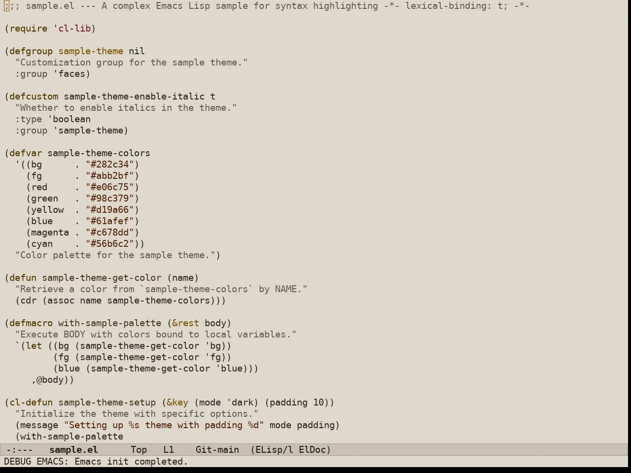 Au Aurum Day Theme in emacs-lisp-mode