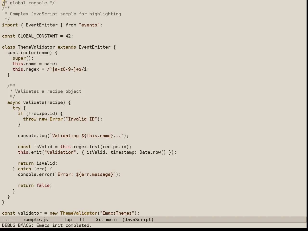 Au Aurum Day Theme in javascript-mode
