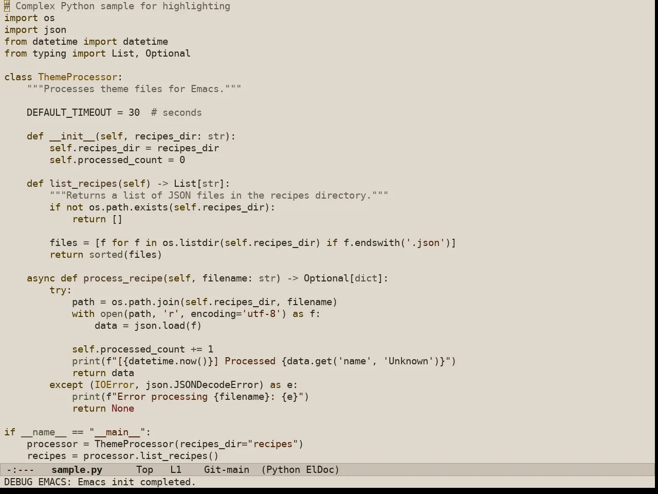 Au Aurum Day Theme in python-mode