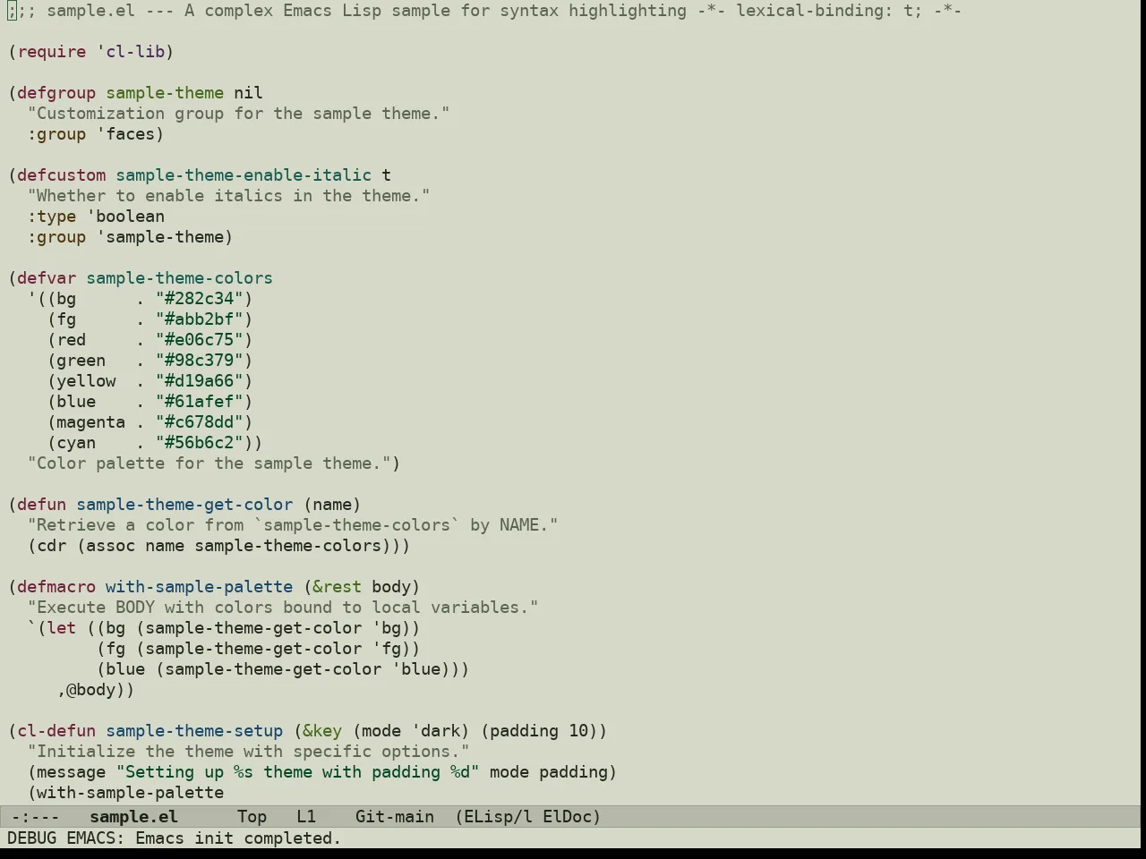 Au Herbarium Day Theme in emacs-lisp-mode
