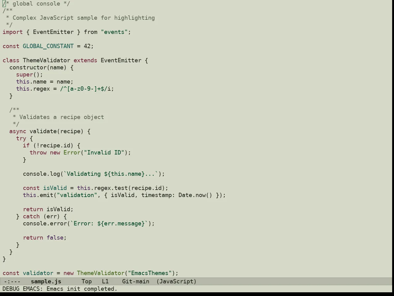 Au Herbarium Day Theme in javascript-mode