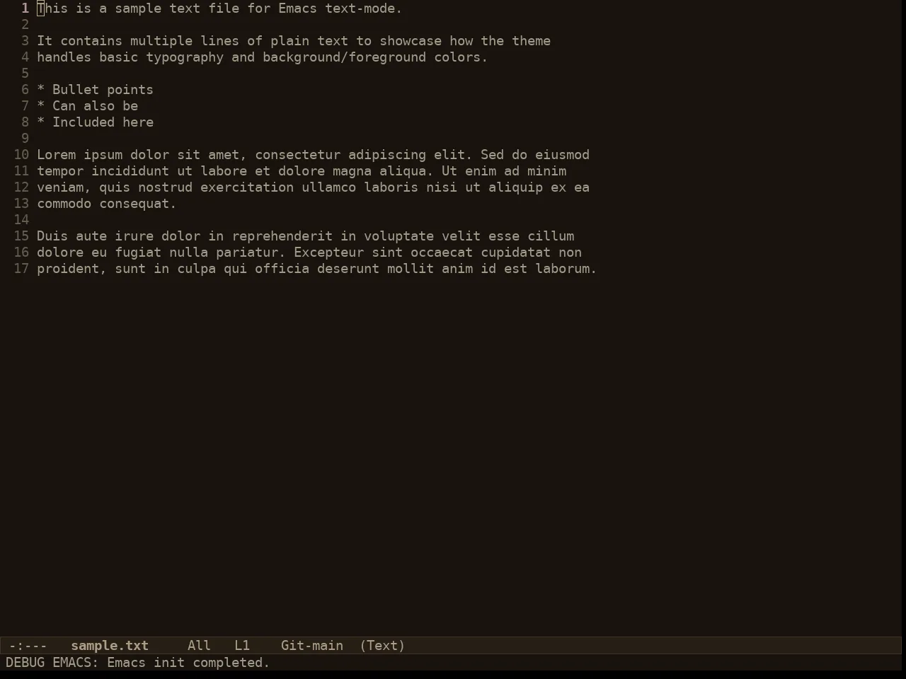 Au Parchment Night Theme in text-mode