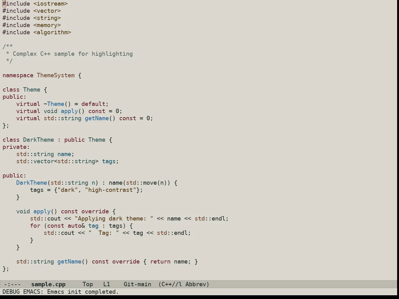 Au Salina Day Theme in c++-mode