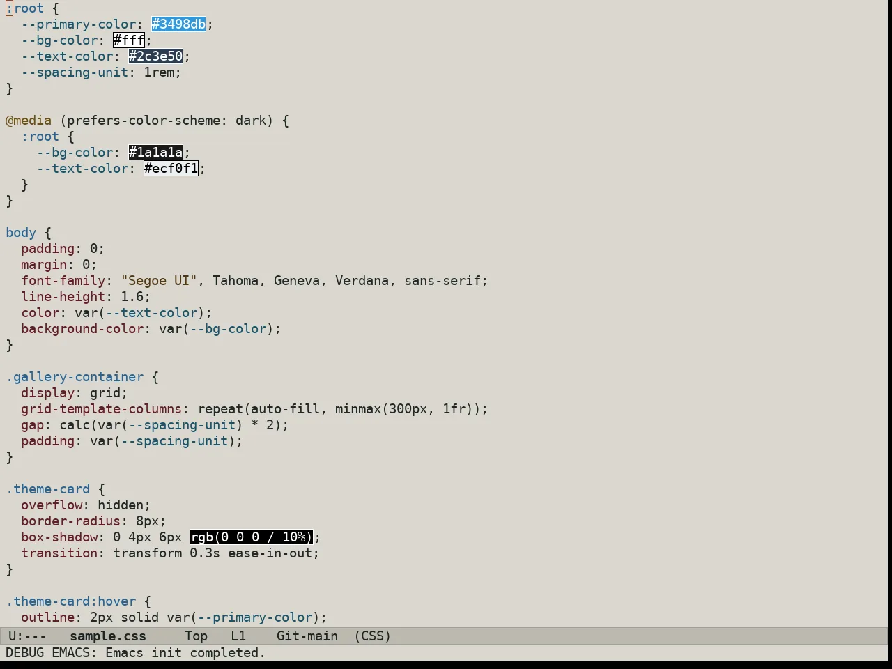 Au Salina Day Theme in css-mode