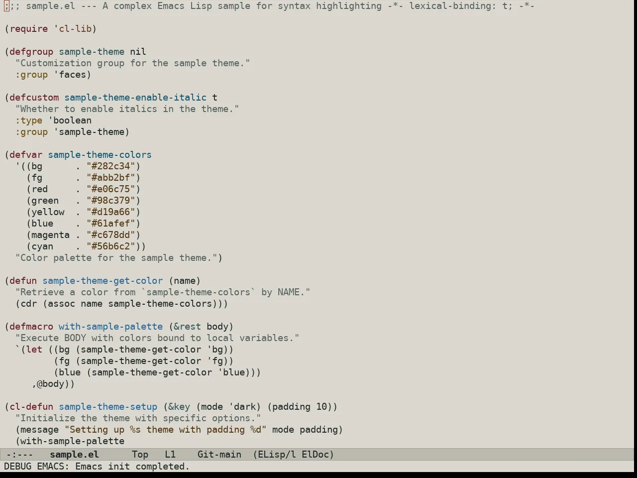 Au Salina Day Theme in emacs-lisp-mode