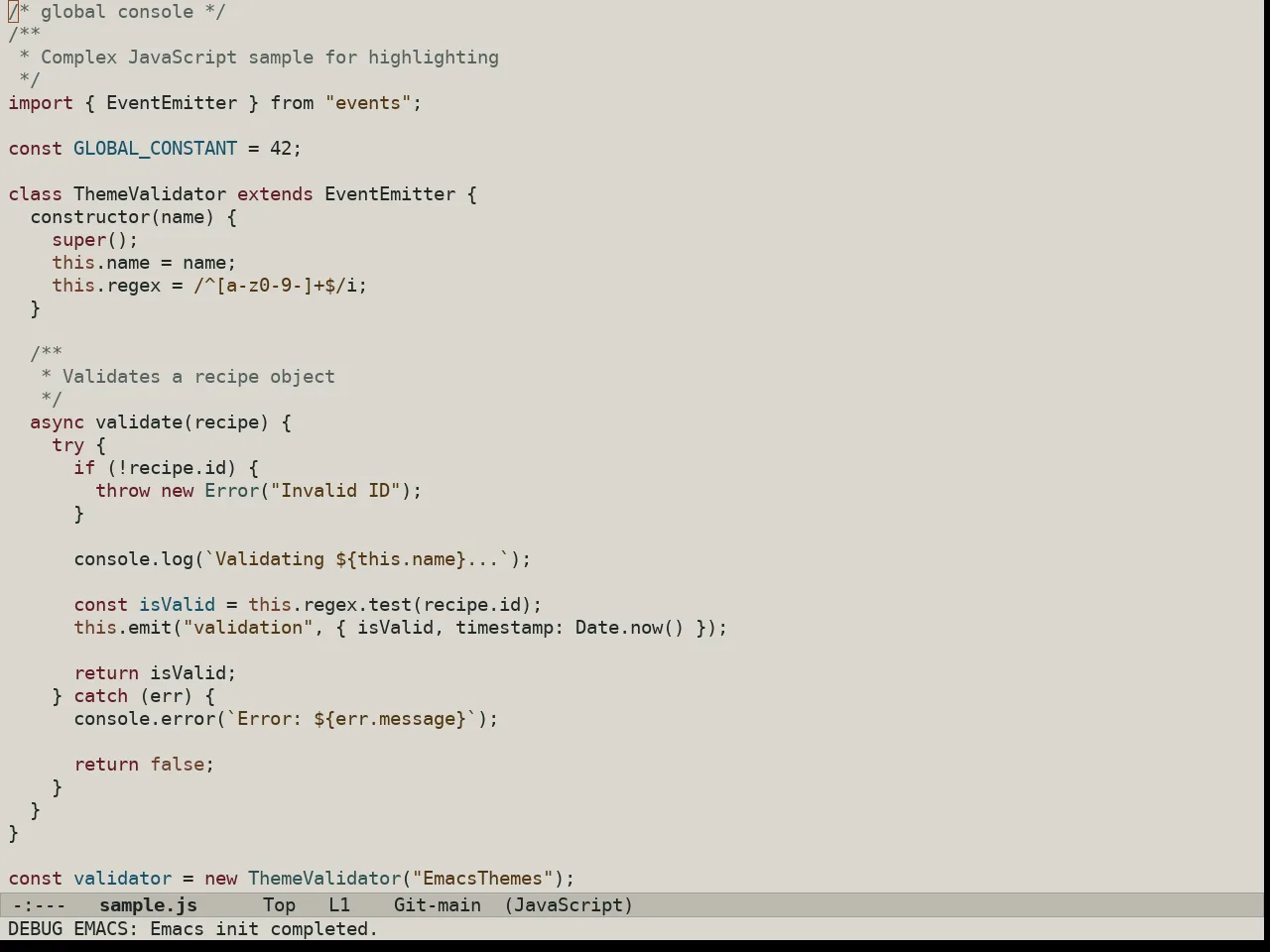 Au Salina Day Theme in javascript-mode