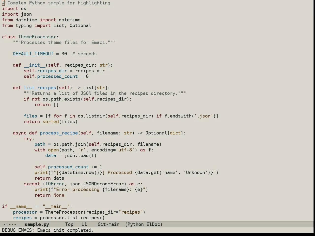 Au Salina Day Theme in python-mode