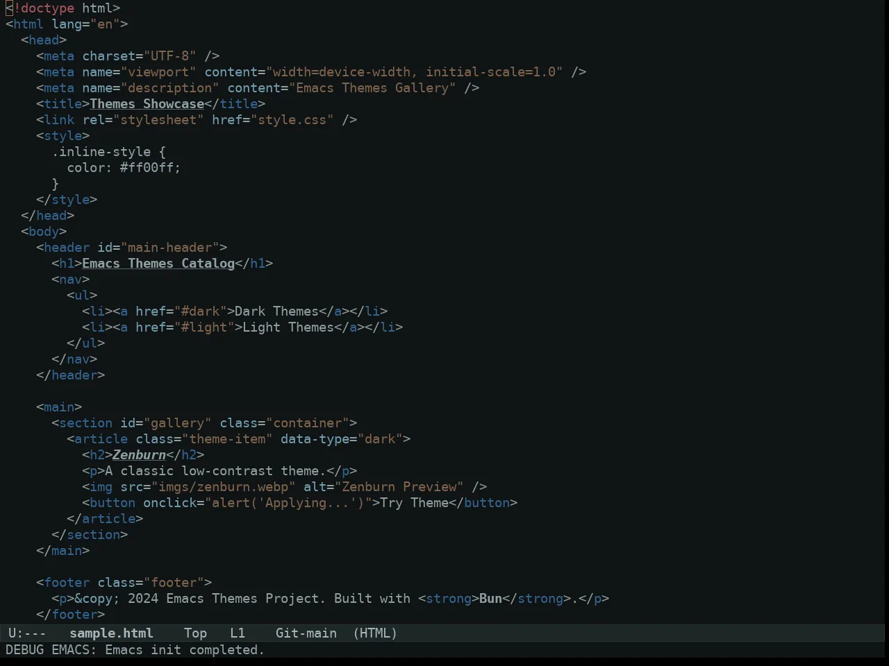 Au Salina Night Theme in html-mode