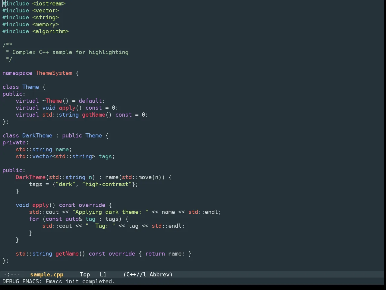 Aurora Theme in c++-mode