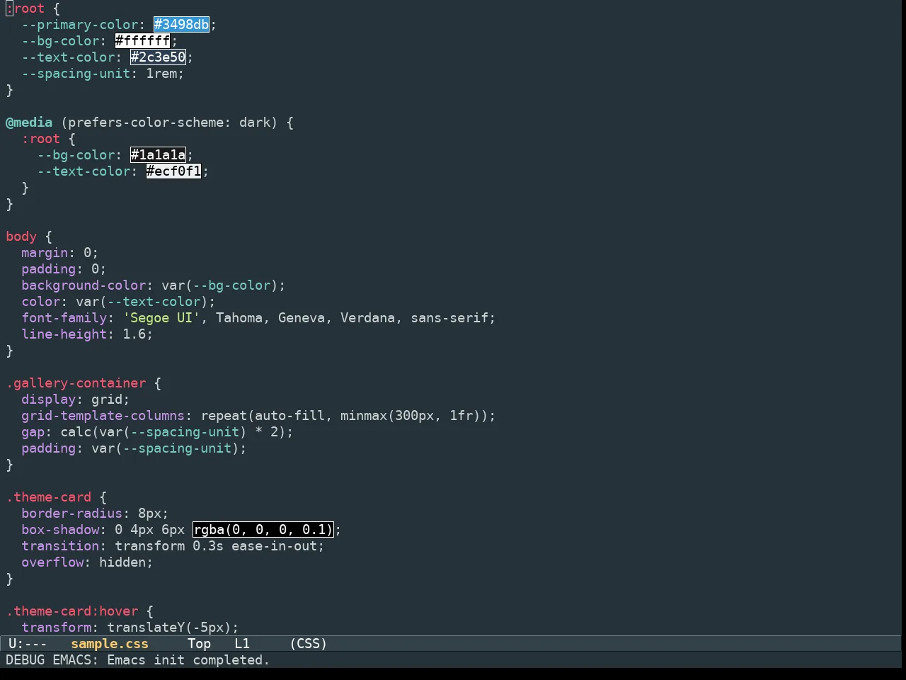 Aurora Theme in css-mode