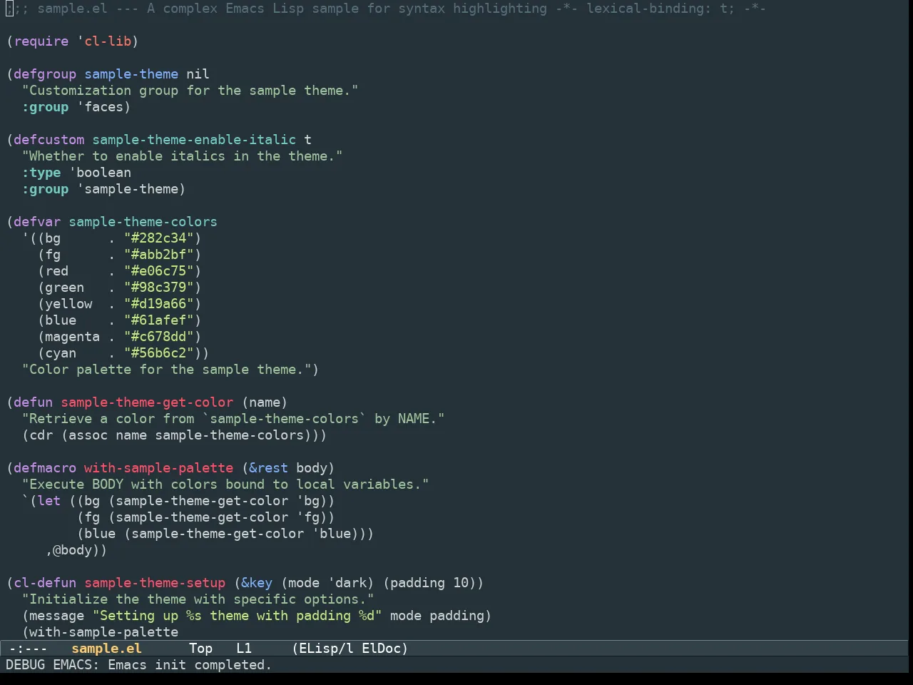Aurora Theme in emacs-lisp-mode