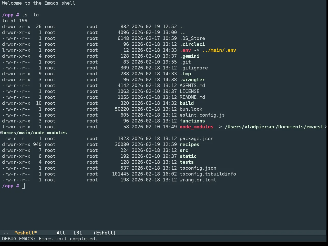 Aurora Theme in eshell