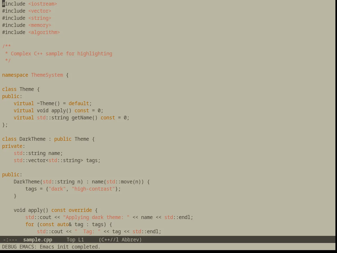 Automata Theme in c++-mode
