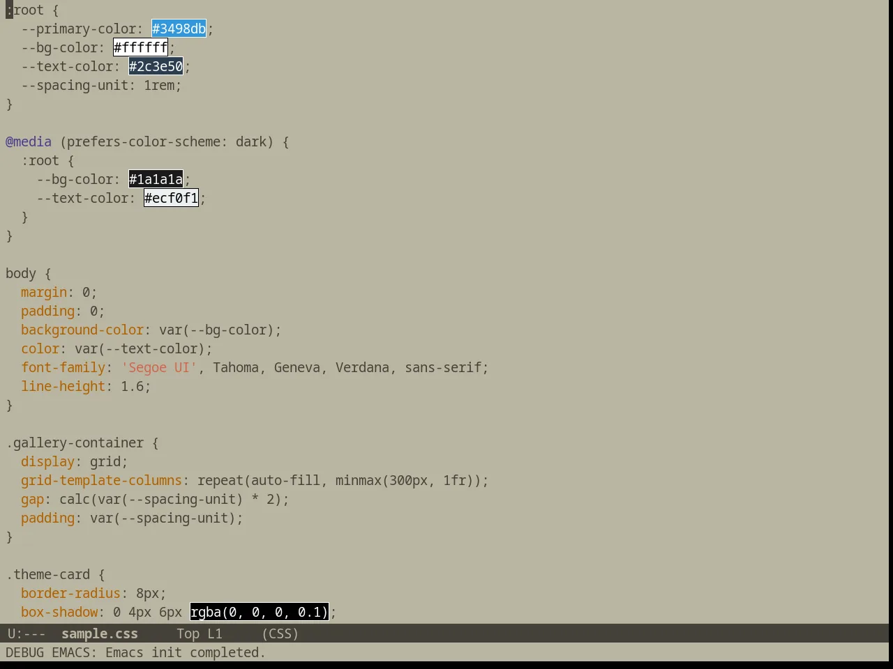 Automata Theme in css-mode