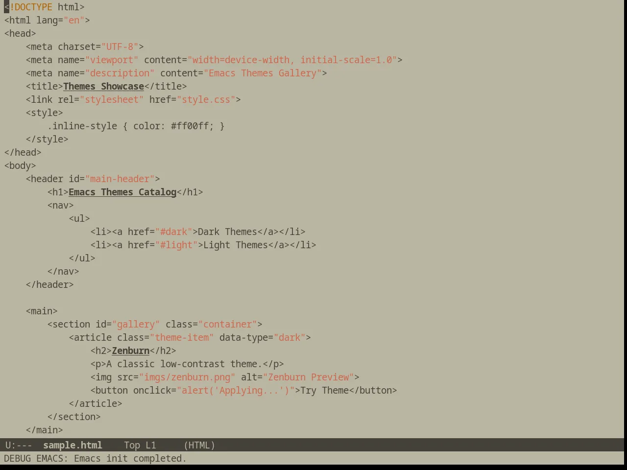 Automata Theme in html-mode