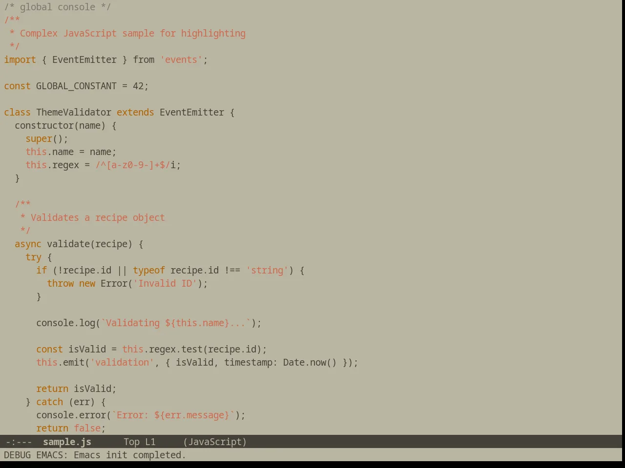 Automata Theme in javascript-mode