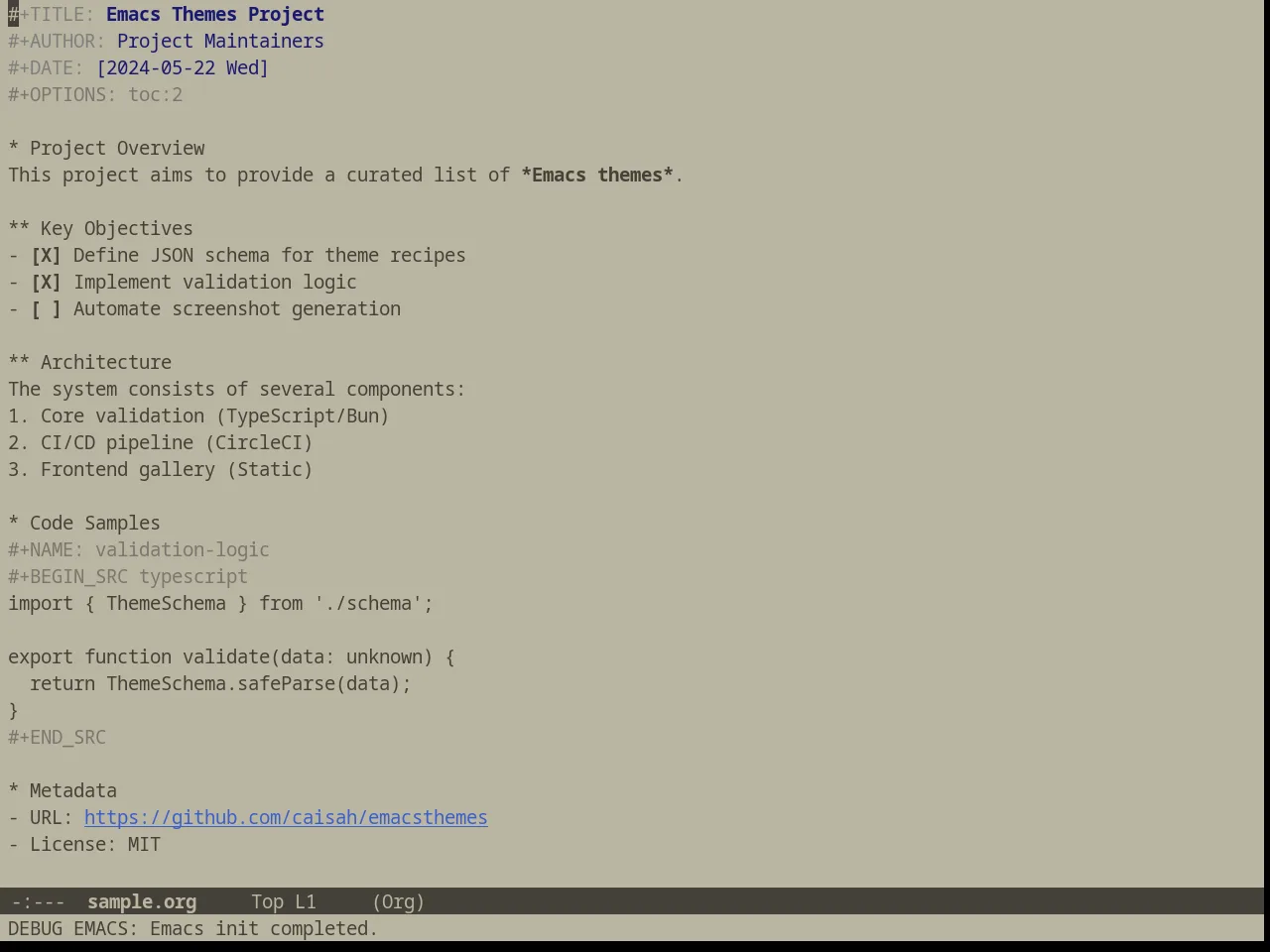 Automata Theme in org-mode