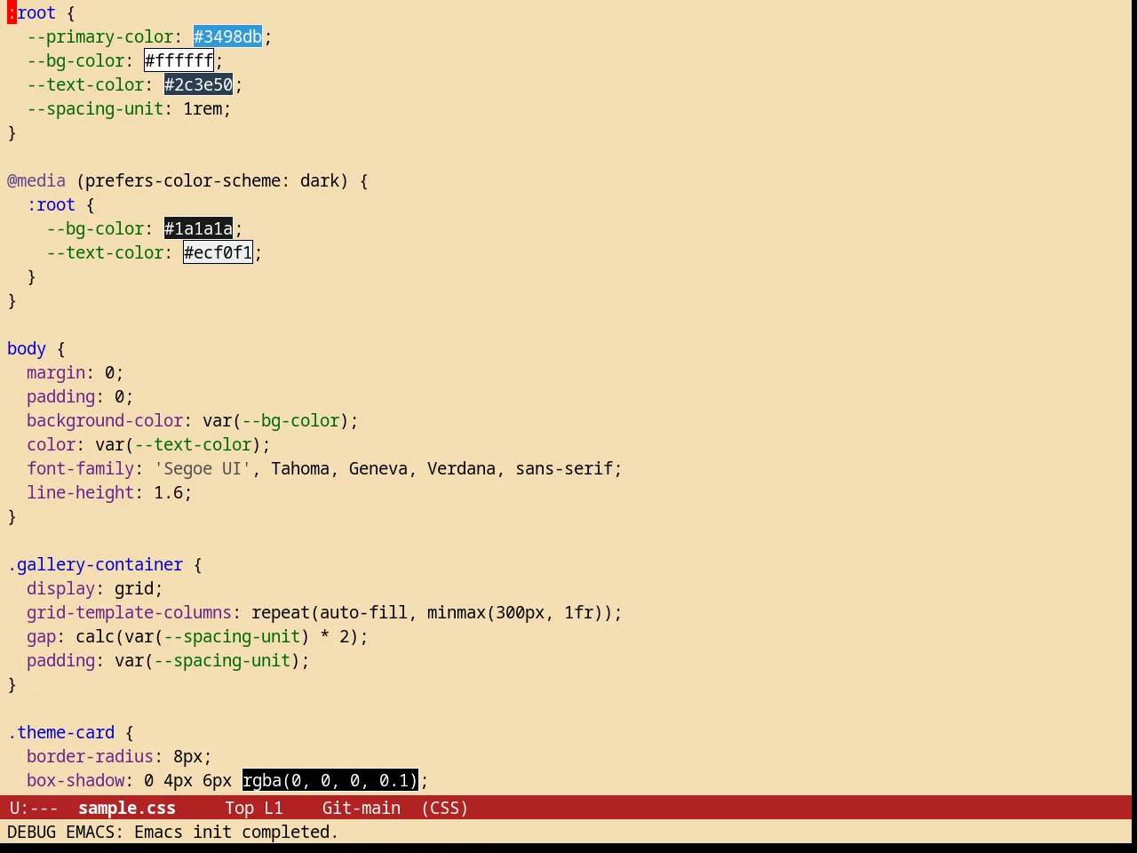 Autumn Light Theme in css-mode