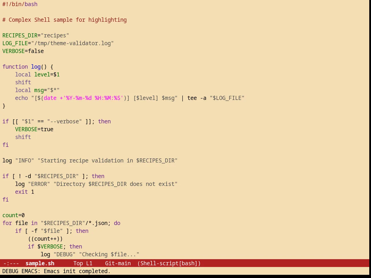 Autumn Light Theme in sh-mode