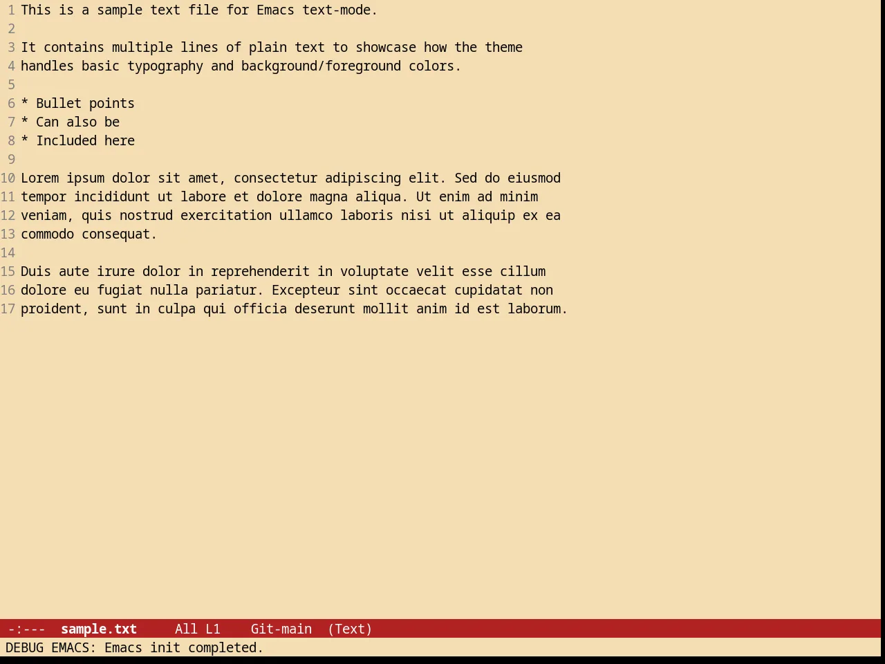Autumn Light Theme in text-mode