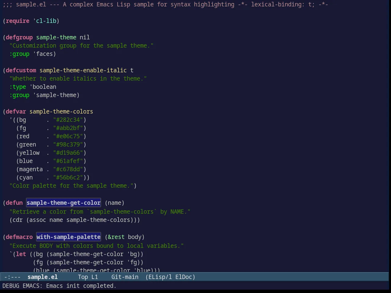 Avk darkblue White Theme in emacs-lisp-mode