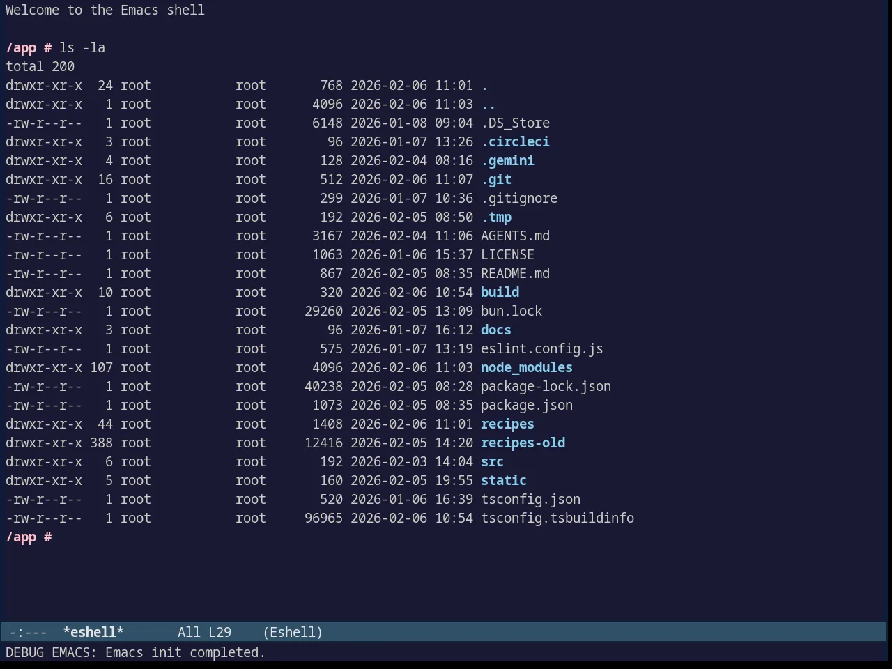 Avk darkblue White Theme in eshell