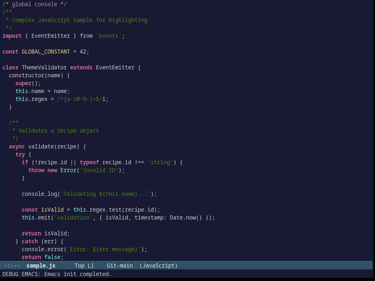 Avk darkblue White Theme in javascript-mode