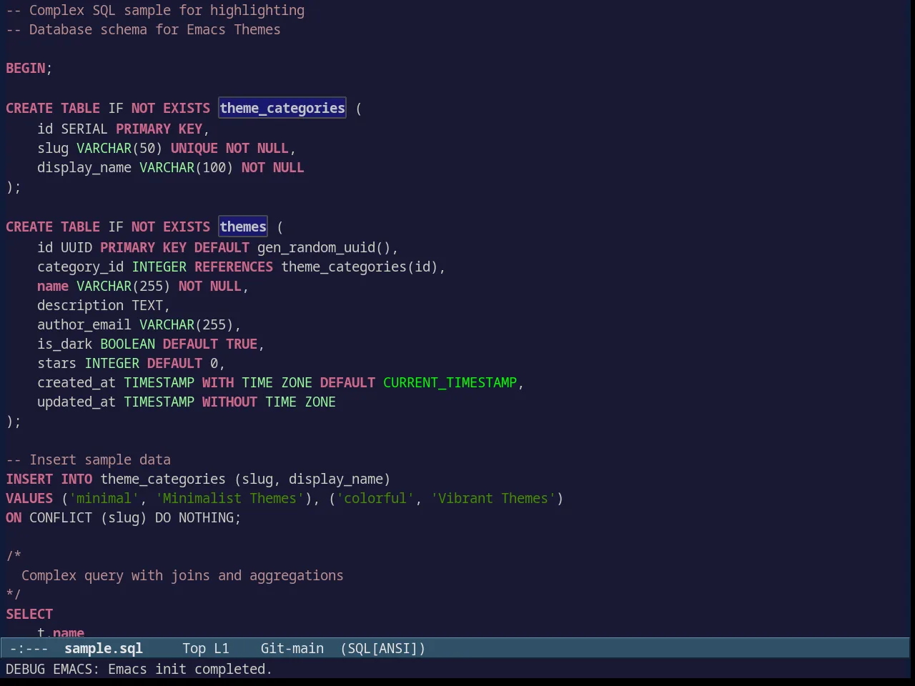 Avk darkblue White Theme in sql-mode