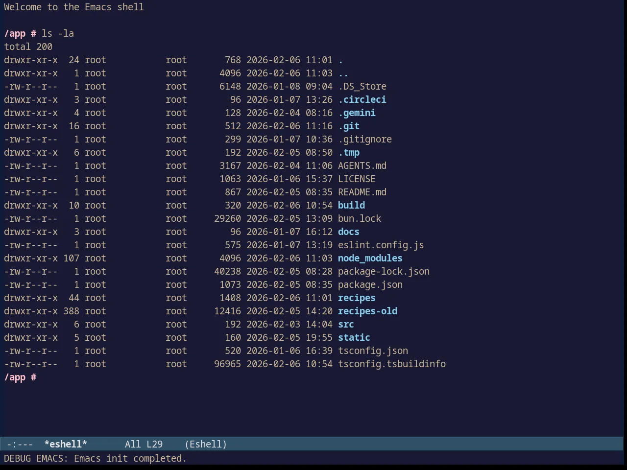 Avk Darkblue Yellow Theme in eshell