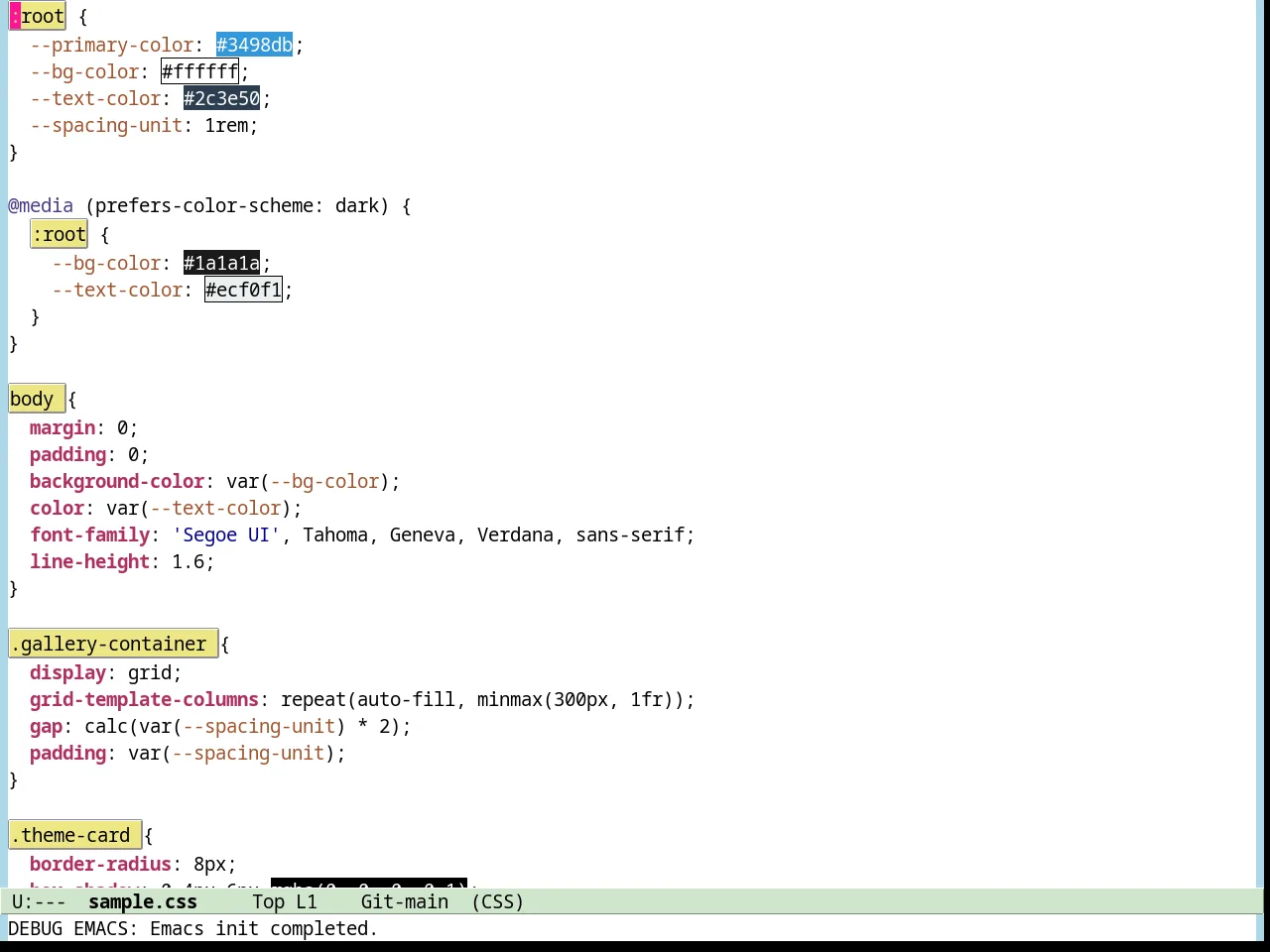 Avk Daylight Theme in css-mode