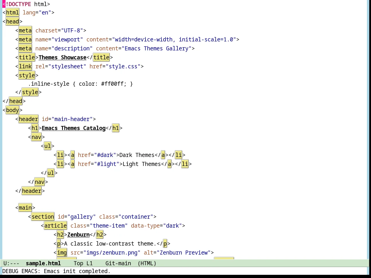 Avk Daylight Theme in html-mode